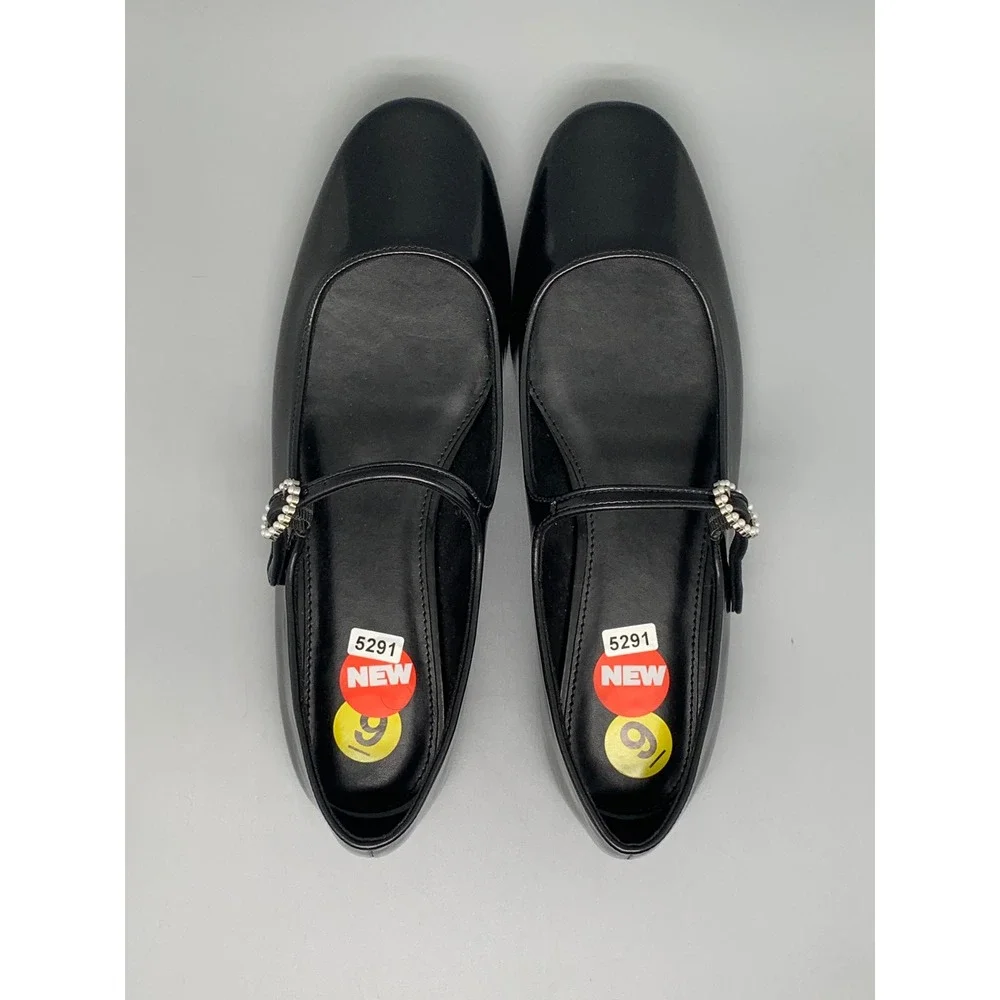J.Crew Mary Jane Black Patent Flats CA766 Women's Sz 9